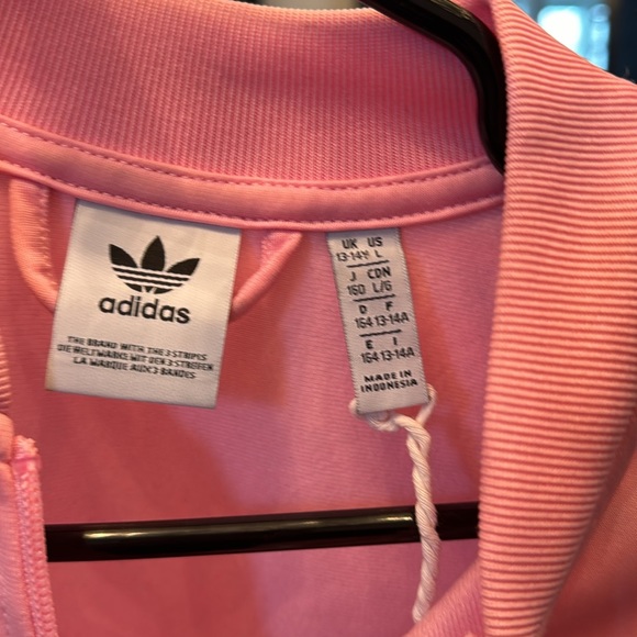 Pink and white Adidas track suit jacket - Picture 3 of 4